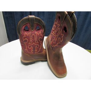 Wolverine Men Rancher Square-Toe Brown Work Boots Leather Sz 10.5EW Worn Once